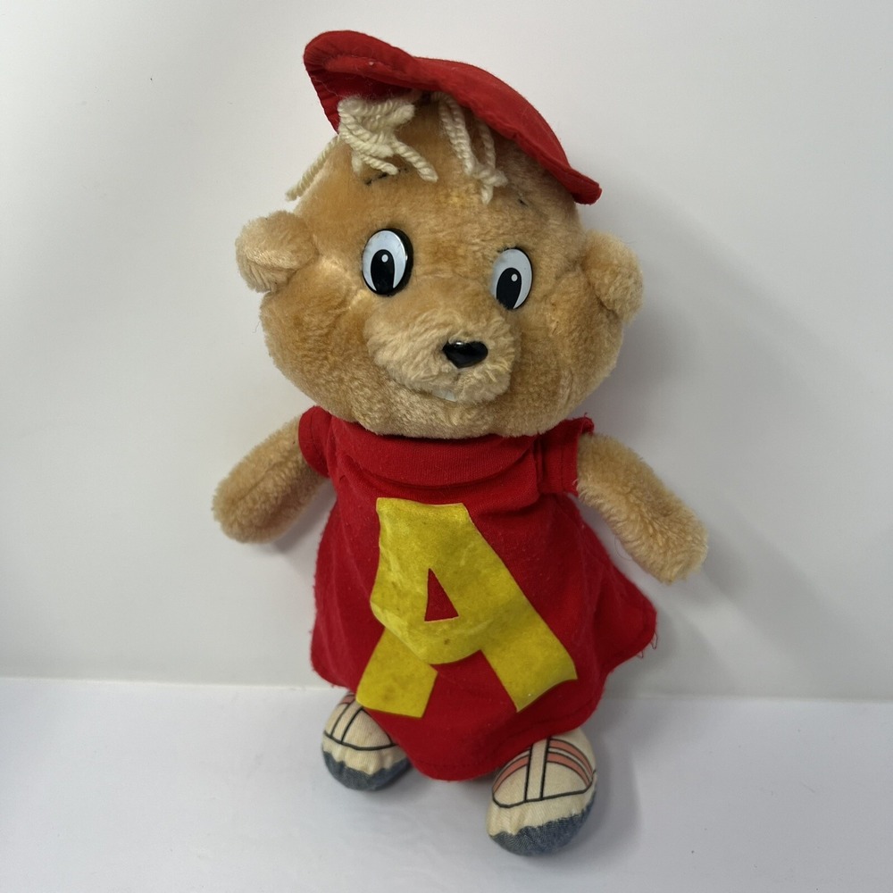 Vintage Alvin And The Chipmunks Plush Stuffed Animal 10" 1983 CBS Toys ALVIN